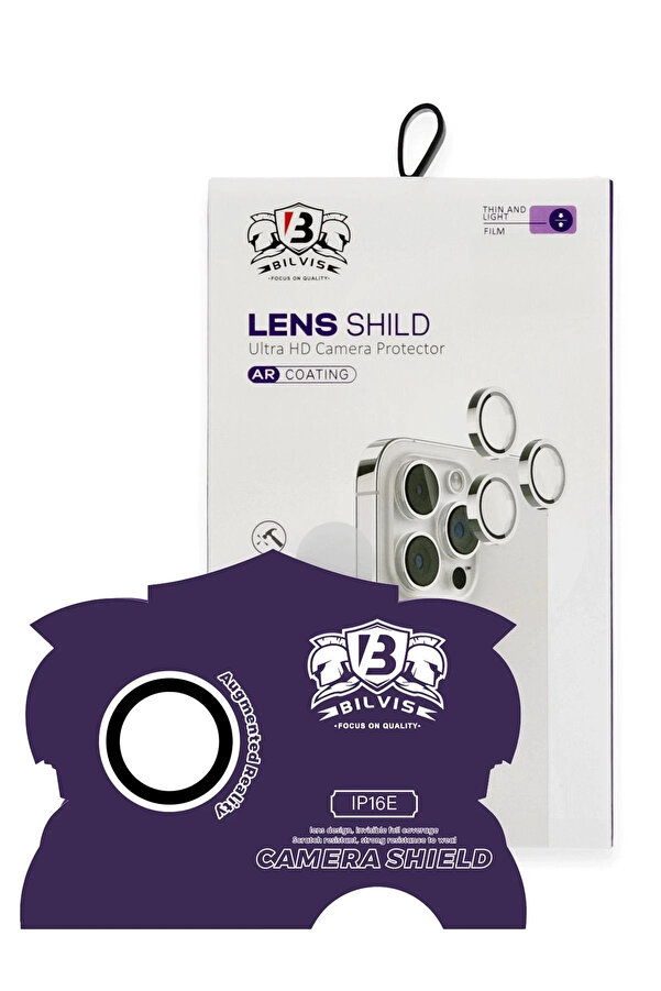 Buti̇k İphone 16E Bi̇lvi̇s Ti̇tan Kamera Lens - Beyaz-(5796)