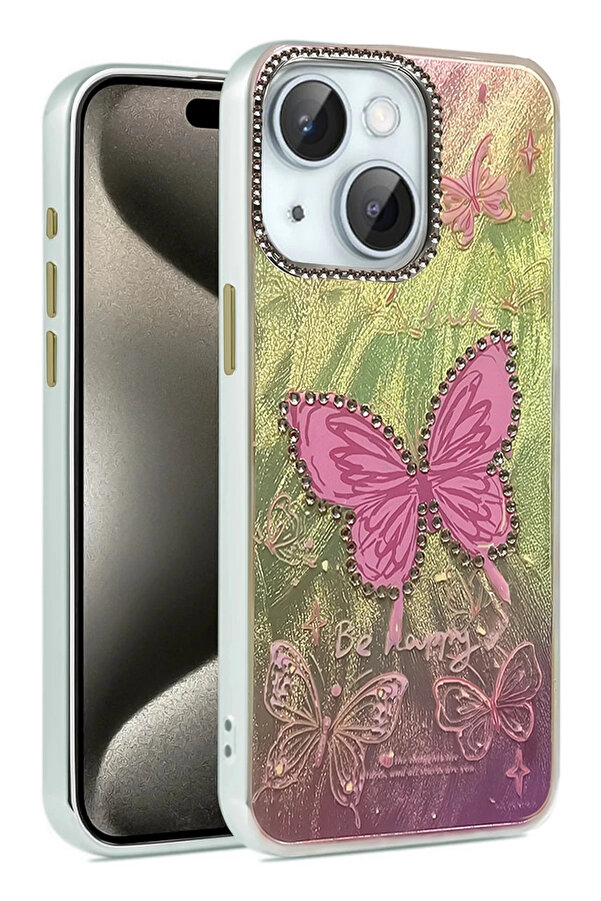 Buti̇k İphone 14 Kılıf Blade Aynalı Desenli̇ Kapak - Desen 5-(5796)