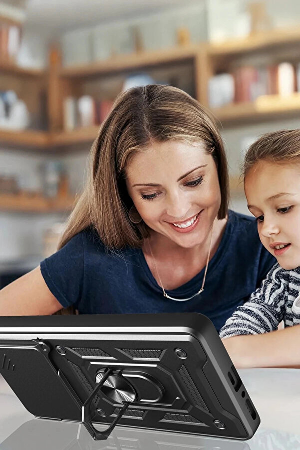 Buti̇k Xi̇aomi̇ Mi̇ 15 Pro Kılıf Pars Lens Yüzüklü Si̇li̇kon - Yeşi̇l-(5796)