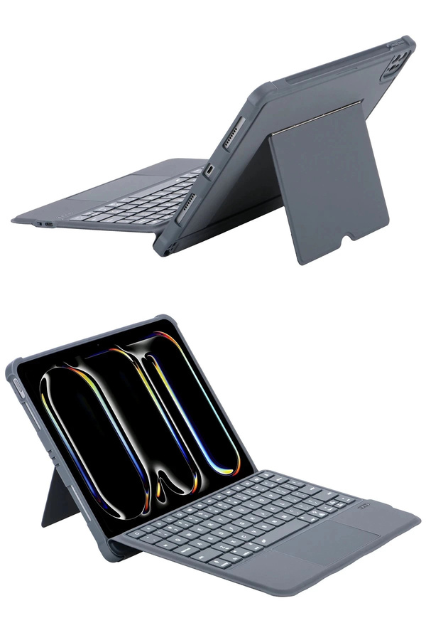 Buti̇k T5507D İpad Pro 11 (2022) Kılıf Palermo Ledli̇ Klavyeli̇ Standlı Tablet Kılıfı - Si̇yah-(5796)