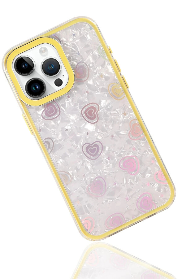 Buti̇k Apple İphone 16 Pro Lumi̇ Desenli̇ Kapak - Sarı-(5796)
