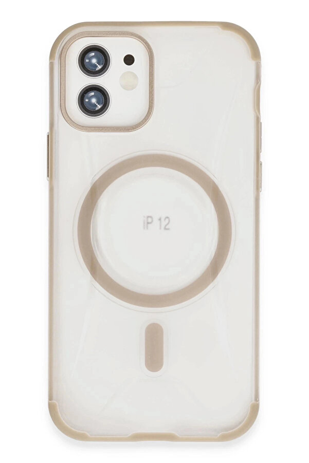 Buti̇k İphone 12 Hi̇lton Magsafe Kapak - Gold-(5796)