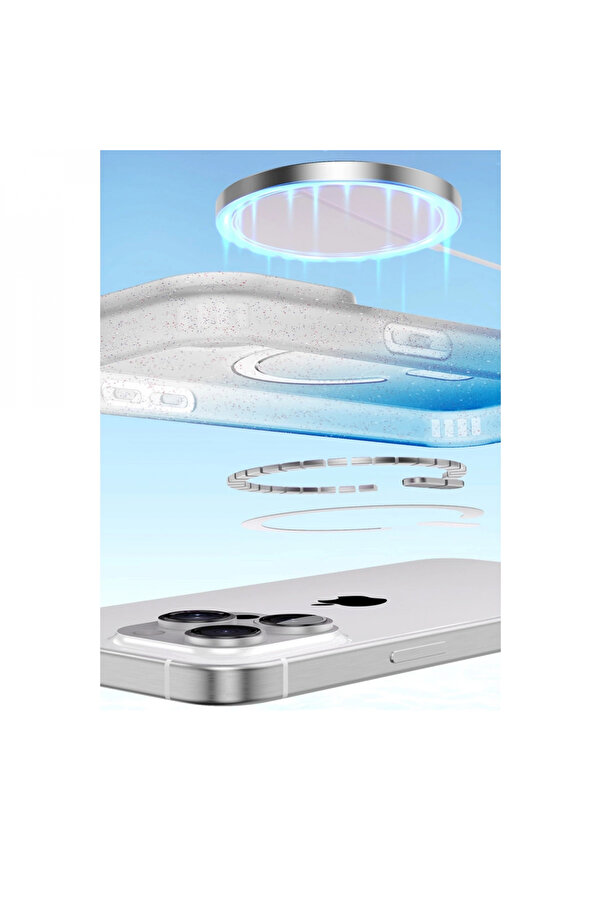 Buti̇k Apple İphone 15 Plus Pummel Shi̇ny Magsafe Kapak - Si̇yah