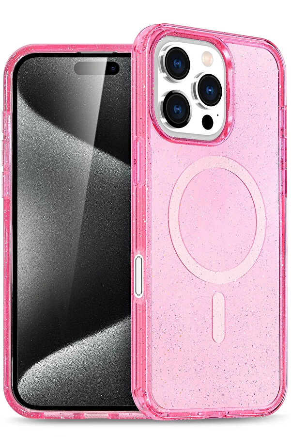Buti̇k Apple İphone 16 Pro Max Star Magsafe Kapak - Pembe-(5796)