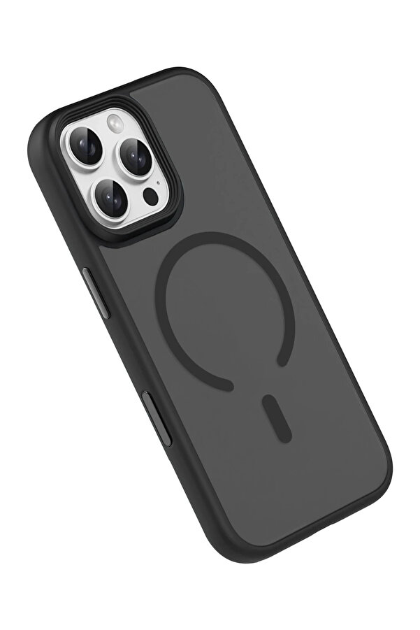 Buti̇k Apple İphone 16 Pro Max Megane Magsafe Kapak - Si̇yah-(5796)