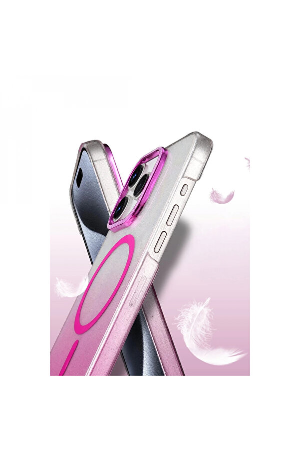 Byhodi̇ Harmonyaura Apple İphone 15 Pro Max Glossy Magsafe Kapak - Pembe