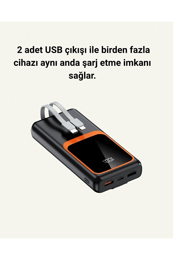 Buti̇k 20000 Mah Taşınabi̇li̇r Powerbank | Çok Kablolu Hızlı Şarj Destekli̇ (22.5W)