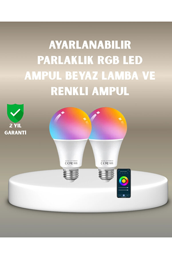Buti̇k Rgbw Teknoloji̇li̇ Akıllı Led Ampul Zamanlayıcılı