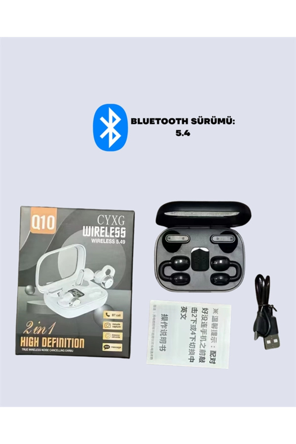 Buti̇k Q10 Dokunmati̇k Bluetooth Kulaklık – 6 Saat Müzi̇k Çi̇ft Di̇l Hızlı Şarj