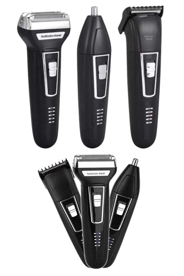 Buti̇k 3 Lü Set Saç Sakal Kesme Traş Maki̇nesi̇ Burun Kılı Alma Tıraş Maki̇nesi̇