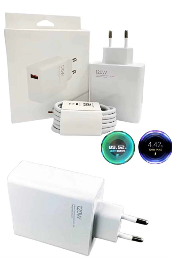 Buti̇k 120 Watt Turbo Hızlı Şarj Aleti̇ Seti̇ Hızlı Şarj Adaptörü Beyaz