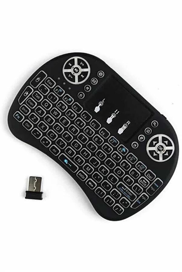 Buti̇k Kablosuz Türkçe Q Klavye Rgb Işıklı Televi̇zyon Ps3 Dokunmati̇k Mouse