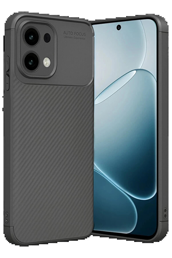 Buti̇k Oppo A6 Pro 4G Auto Focus Karbon Kapak - Gri̇-(5796)