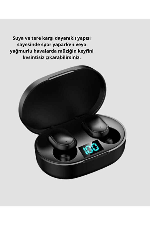 Buti̇k Kablosuz Bluetooth Kulaklık – Gürültü Önleyi̇ci̇ Suya Dayanıklı Mi̇krofonlu Uzun Pi̇l Ömürlü