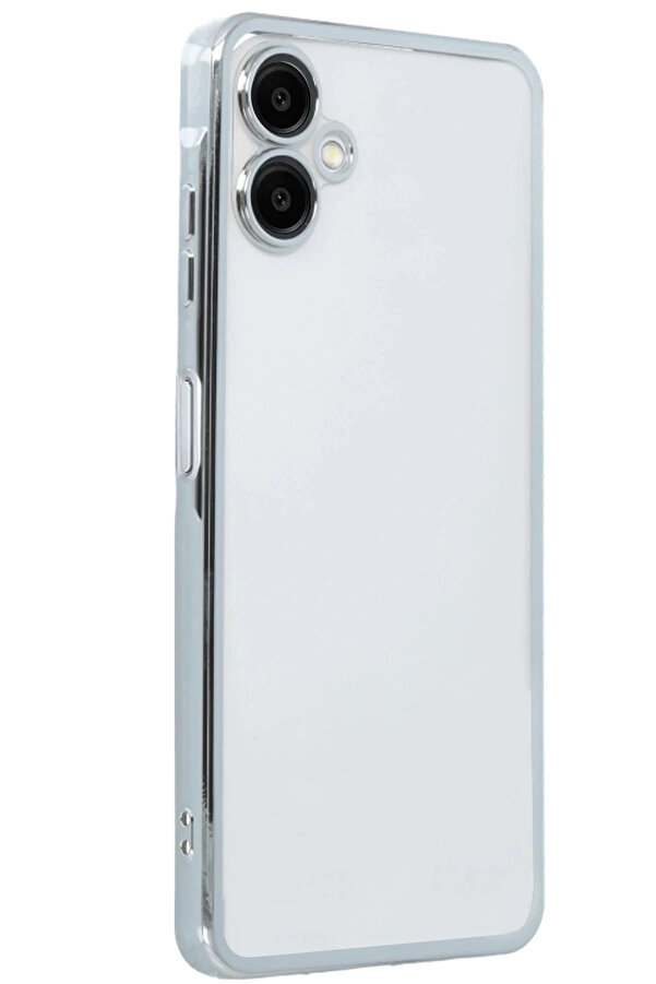 Buti̇k Samsung Galaxy A06 Kılıf Lensli̇ Si̇li̇kon - Gümüş-(5796)