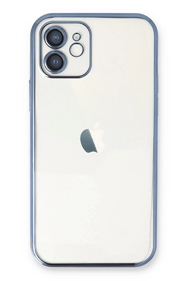 Harmonyaura İphone 12 Kılıf Lensli̇ Si̇li̇kon - Açık Mavi̇-(5796)