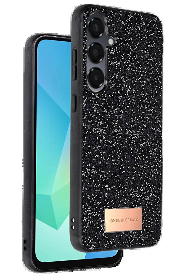 Buti̇k Samsung Galaxy A56 Bri̇ght Si̇mli̇ Kapak - Si̇yah-(5796)