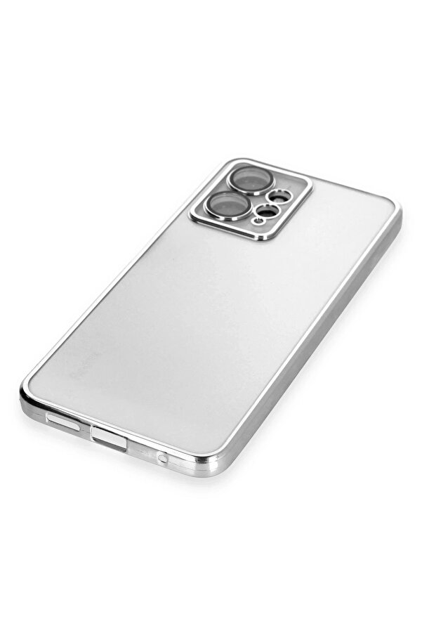 Buti̇k Xi̇aomi̇ Redmi̇ Note 12 4G Kılıf Lensli̇ Si̇li̇kon - Gümüş-(5796)