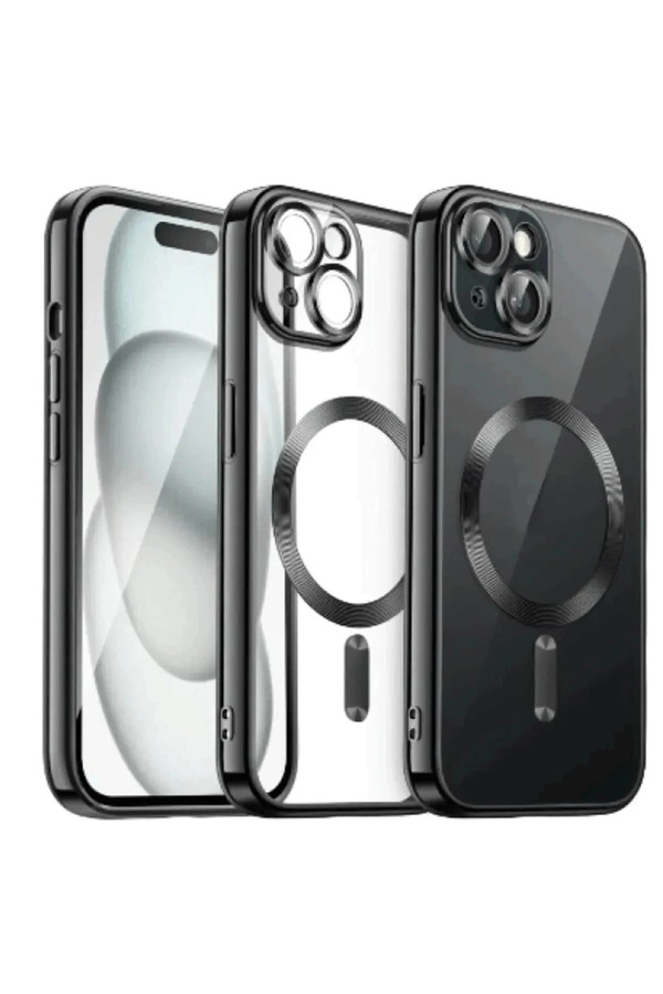 Buti̇k İphone 13 Kılıf Kross Magneti̇csafe Kapak - Si̇yah-(5796)