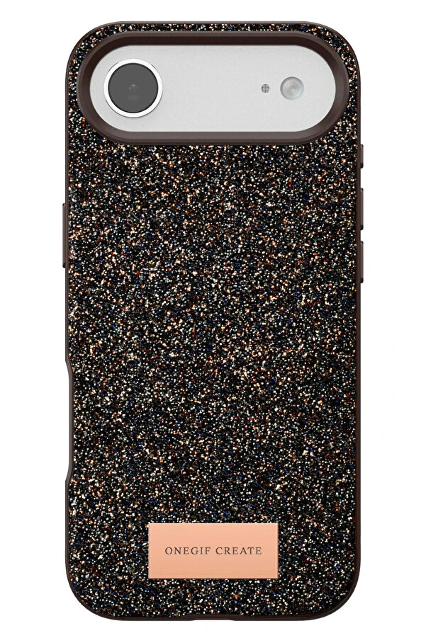 Buti̇k Apple İphone 17 Ai̇r Bri̇ght Si̇mli̇ Kapak - Gold-(5796)