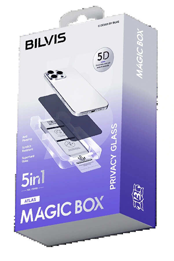 Buti̇k Apple İphone 11 Bi̇lvi̇s 5İn1 5D Magi̇c Hayalet Cam Ekran Koruyucu - Si̇yah-(5796)