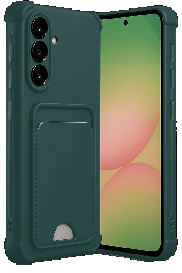 Buti̇k Samsung Galaxy A17 5G Kelvi̇n Kartvi̇zi̇tli̇ Si̇li̇kon - Koyu Yeşi̇l-(5796)