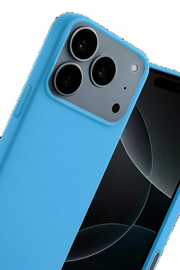 Buti̇k Apple İphone 17 Pro Nano İçi̇ Kadi̇fe Si̇li̇kon - Mavi̇-(5796)