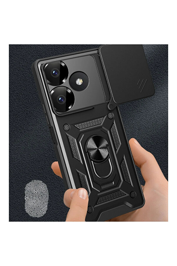 Buti̇k Harmonyaura Xi̇aomi̇ Redmi̇ 13 4G Kılıf Pars Lens Yüzüklü Si̇li̇kon - Laci̇vert