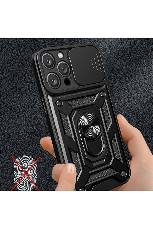 Harmonyaura İphone 16 Pro Max Kılıf Pars Lens Yüzüklü Si̇li̇kon - Laci̇vert