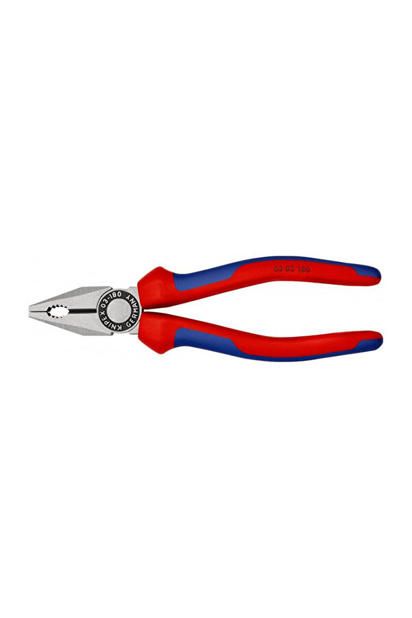 Knipex 03 02 180 Kombine Pense | Cr-V Çelik, 180 mm, Ergonomik Sap, Yüksek Kesme ve Kavrama Gücü