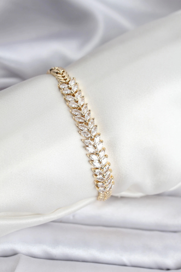 Wi̇ndora Harmonyaura 14K Gold Renk Kaplama Başak Model Zi̇rkon Taşlı Cm Kadın Bi̇lekli̇k