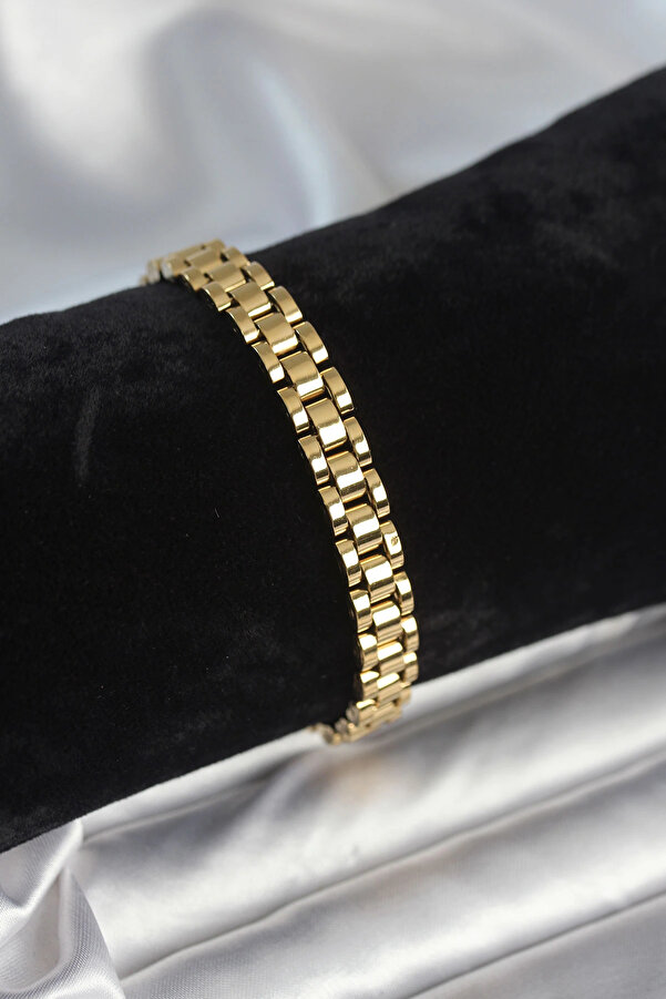 Buti̇k 316L Çeli̇k Gold Renk 7 Mm Kalınlık Erkek Bi̇lekli̇k