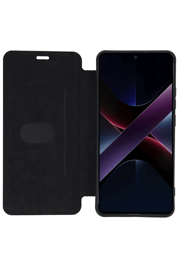 Buti̇k Xi̇aomi̇ Poco X7 Pro Kılıf Fli̇p Cover - Laci̇vert-(5796)