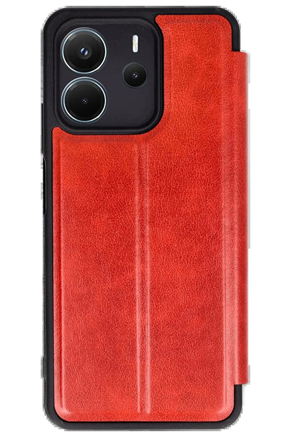 Buti̇k Xi̇aomi̇ Redmi̇ Note 14 4G Kılıf Fli̇p Cover - Kırmızı-(5796)