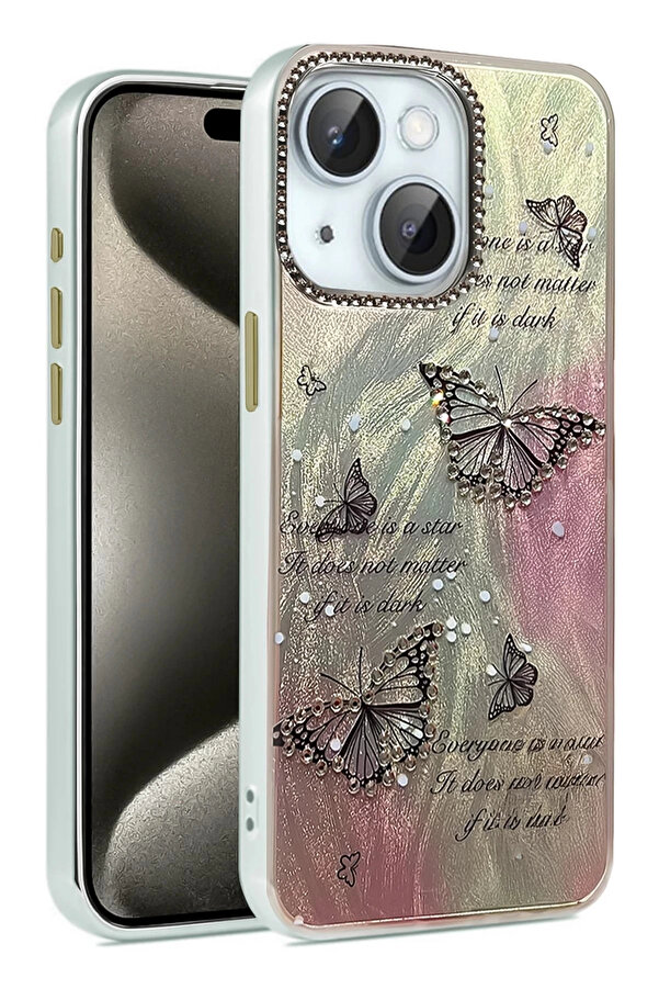 Buti̇k İphone 15 Kılıf Blade Aynalı Desenli̇ Kapak - Desen 6-(5796)