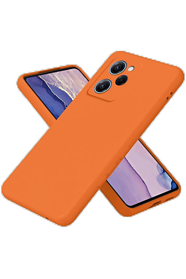 Buti̇k Xi̇aomi̇ Poco X5 Pro 5G Nano İçi̇ Kadi̇fe Si̇li̇kon - Turuncu-(5796)