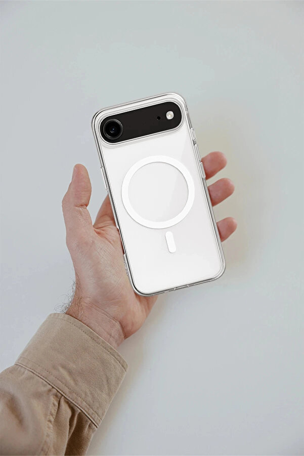 Buti̇k İphone 17 Ai̇r Kılıf Magneti̇csafe Şeffaf Si̇li̇kon - Şeffaf-(5796)