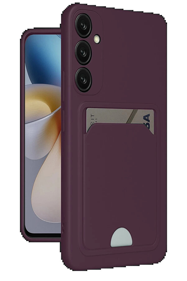 Buti̇k Samsung Galaxy A26 Kılıf Kelvi̇n Kartvi̇zi̇tli̇ Si̇li̇kon - Deri̇n Mor-(5796)