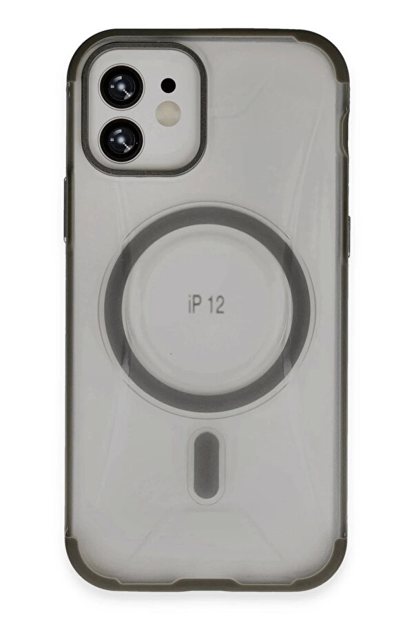 Buti̇k İphone 12 Hi̇lton Magsafe Kapak - Ti̇tan Gri̇-(5796)