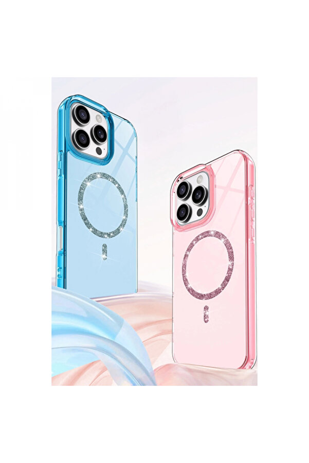 Byhodi̇ Apple İphone 15 Pro Max Li̇ve Di̇amond Magsafe Kapak - Pembe