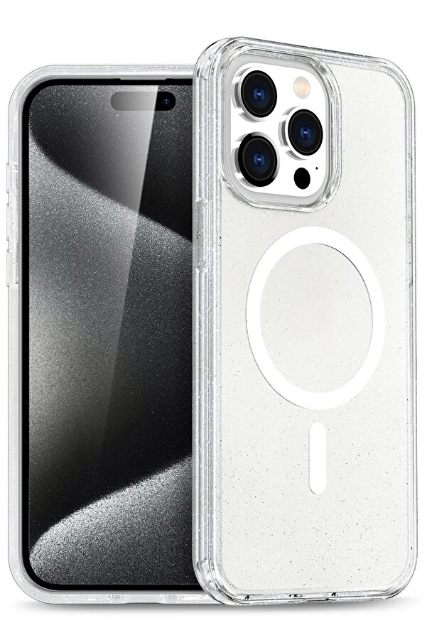Buti̇k Apple İphone 14 Pro Max Star Magsafe Kapak - Şeffaf-(5796)