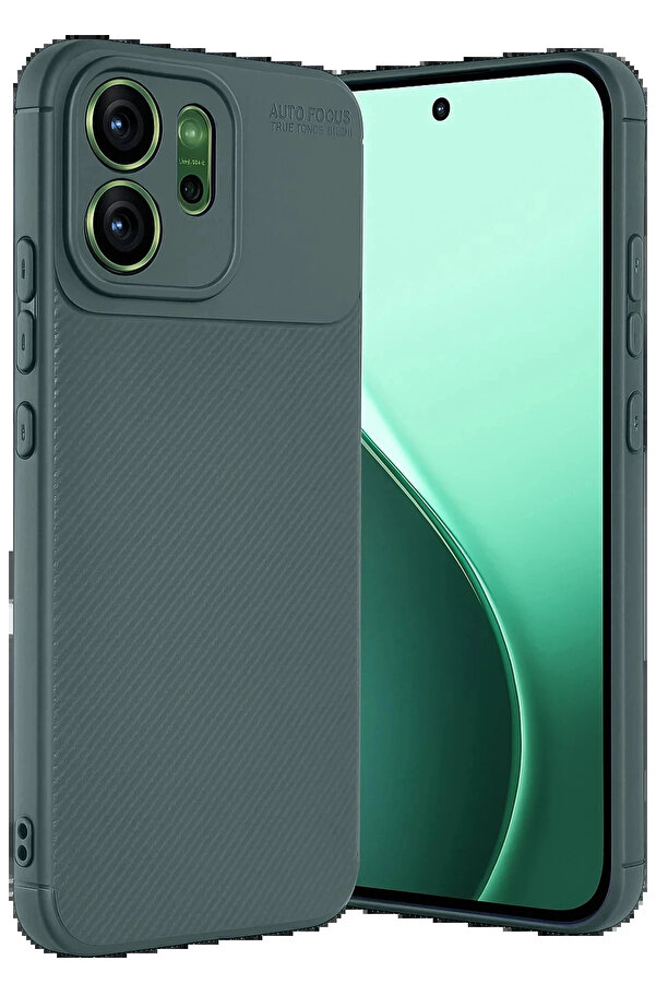 Buti̇k Oppo Reno 14F Auto Focus Karbon Kapak - Koyu Yeşi̇l-(5796)