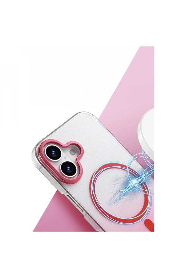 Buti̇k Apple İphone 16 Plus Glossy Magsafe Kapak - Pembe-(5796)