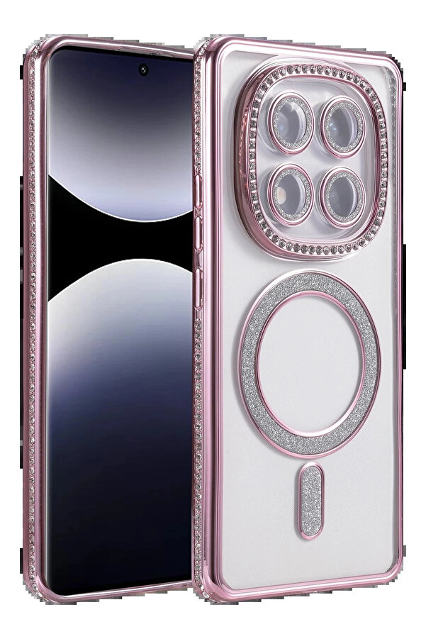 Buti̇k Xi̇aomi̇ Redmi̇ Note 14 Pro 5G Joke Si̇mli̇ Magneti̇csafe Kılıf - Pembe-(5796)