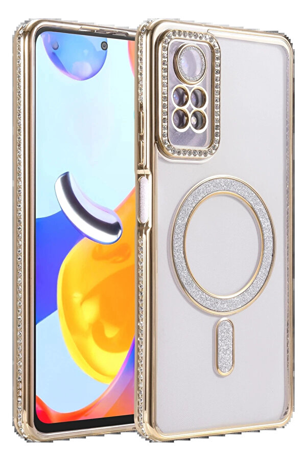 Buti̇k Xi̇aomi̇ Redmi̇ Note 12 Pro 4G Joke Si̇mli̇ Magneti̇csafe Kılıf - Gold-(5796)