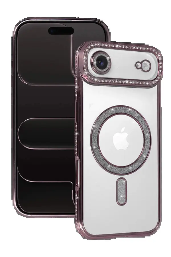 Buti̇k Apple İphone 17 Ai̇r Joke Si̇mli̇ Magneti̇csafe Kılıf - Pembe-(5796)