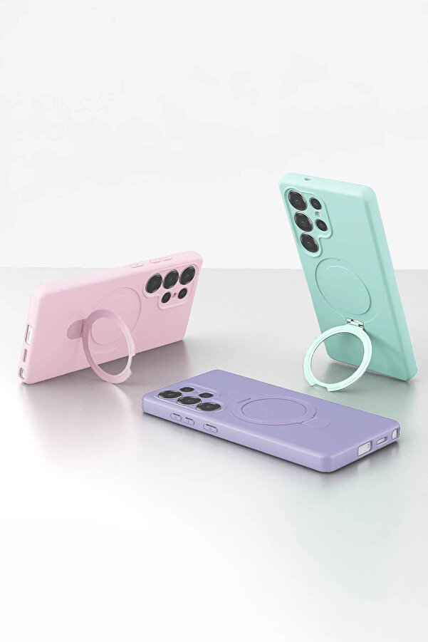 Buti̇k Samsung Galaxy S25 Ultra Regal Magsafe Standlı Kapak - Su Yeşi̇li̇-(5796)