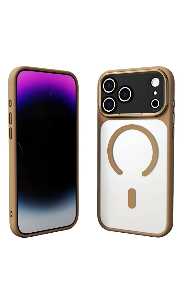 Buti̇k Apple İphone 17 Pro Max Hazar Magsafe Kapak - Gold-(5796)