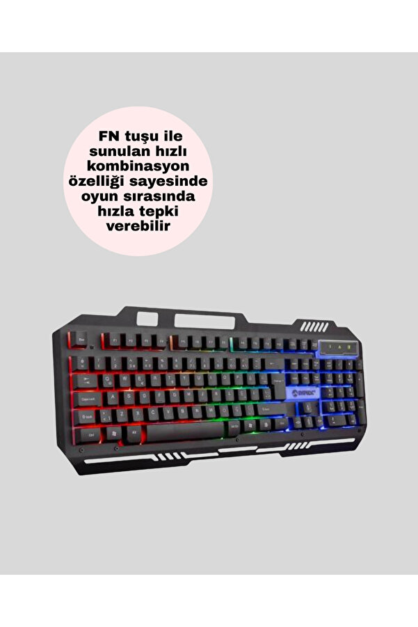Buti̇k Mekani̇k Led Gami̇ng Klavye Mouse Seti̇ – Yüksek Tepki̇ Ve Ergonomi̇