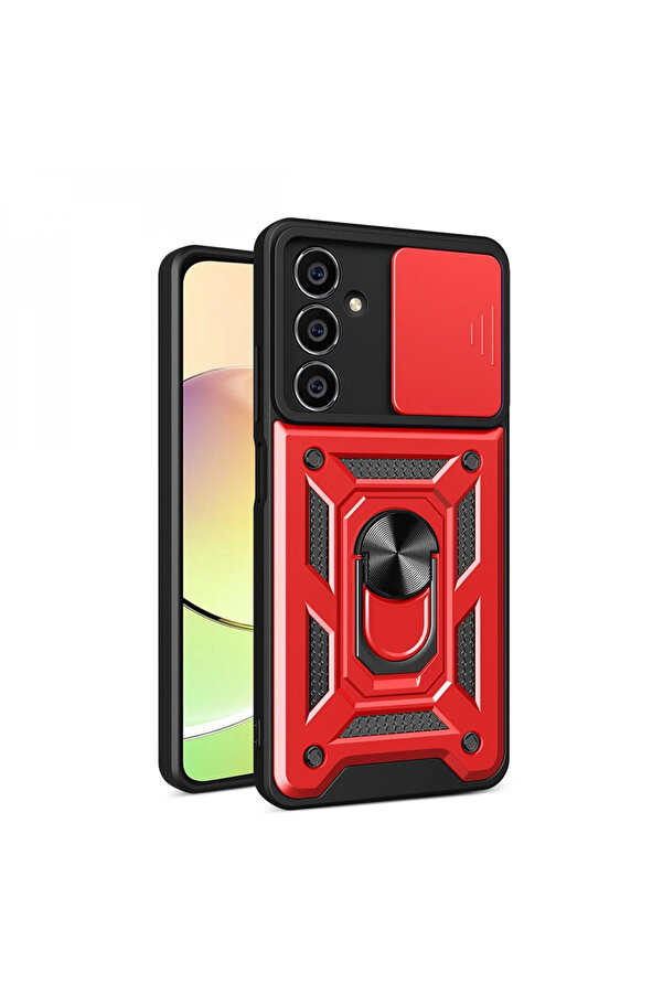 Byhodi̇ Samsung Galaxy A25 5G Kılıf Pars Lens Yüzüklü Si̇li̇kon - Kırmızı